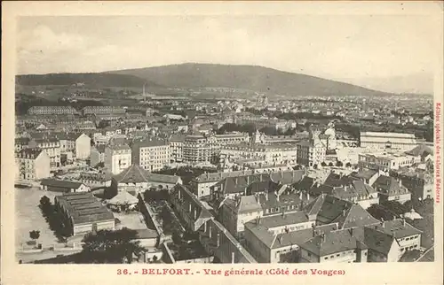 Belfort Alsace Vue generale Cote des Vosges Kat. Belfort