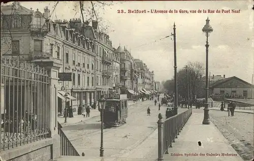 Belfort Alsace Avenue de la Gare tram Kat. Belfort