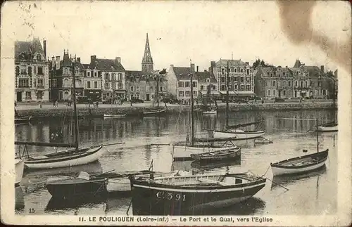 Le Pouliguen Port et Quai Eglise Bateau Kat. Le Pouliguen