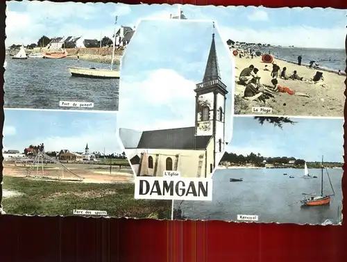 Damgan Port Plage Eglise Kervoyal Parc des sports Kat. Damgan