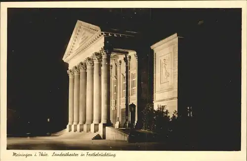 Theatergebaeude Meiningen Landestheater Festbeleuchtung Kat. Gebaeude