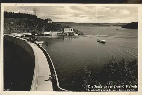 Staudamm Pumpspeicherkraftwerk Saaletalsperre Bleichloch Kat. Gebaeude