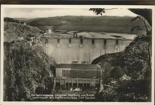 Staudamm Pumpspeicherkraftwerk Saaletalsperre Kraftwerkanlage Stausee Kat. Gebaeude