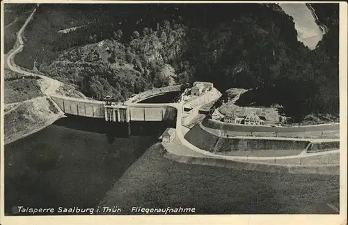 Staudamm Pumpspeicherkraftwerk Talsperre Saalburg Fliegeraufnahme Kat. Gebaeude