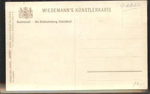 Verlag Wiedemann WIRO Nr. 2612 A Rudolstadt Heidecksburg Schlosshof Kat. Verlage