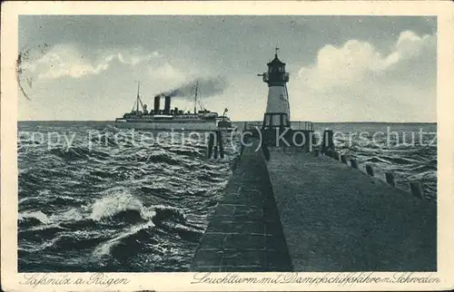 Leuchtturm Lighthouse Dampfschiffsfaehre nach Schweden Sassnitz Ruegen Kat. Gebaeude