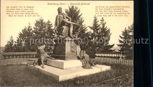 Bismarck Denkmal Rudelsburg Koesen Gedicht Kat. Persoenlichkeiten