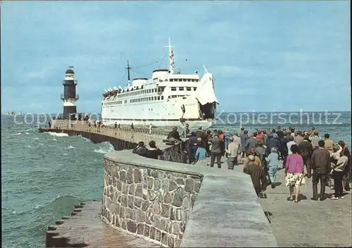 Faehre Rostock Warnemuende Leuchtturm  Kat. Schiffe