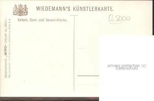 Verlag WIRO Wiedemann Nr. 2352 Erfurt Dom Severi Kirche Kat. Verlage