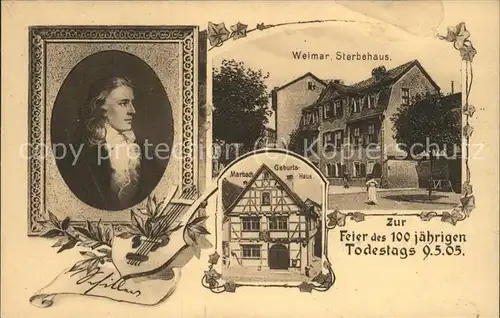 Zither Hackbrett Schiller Weimar Sterbehaus Marbach Geburtshaus Kat. Musik