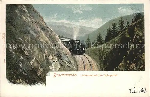 Brockenbahn Felseinschnitt Draengetal Kat. Bergbahn