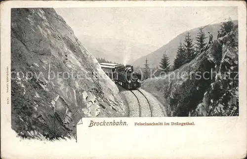 Brockenbahn Felseinschnitt Draengethal Kat. Bergbahn