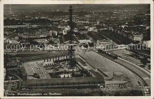 Funkturm Berlin Ausstellungshallen Fliegeraufnahme Kat. Bruecken