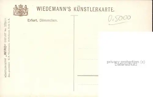 Verlag WIRO Wiedemann Nr. 2354 A Erfurt Daemmchen Kat. Verlage