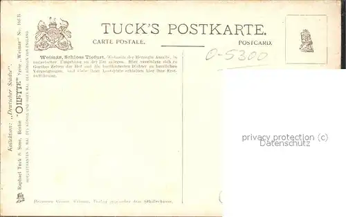 Verlag Tucks Oilette Nr. 168 B Weimar Schloss Tiefurt / Verlage /