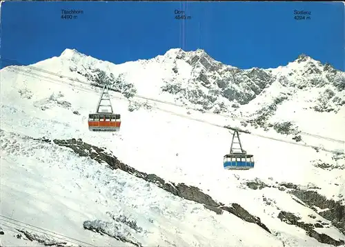 Seilbahn Saas-Fee-Felskinn Dom Suedlenz / Bahnen /