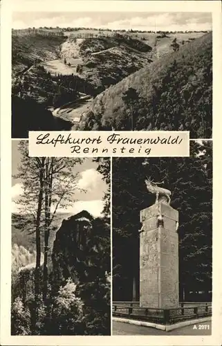 Frauenwald Thueringen Panorama Denkmal Kat. Frauenwald