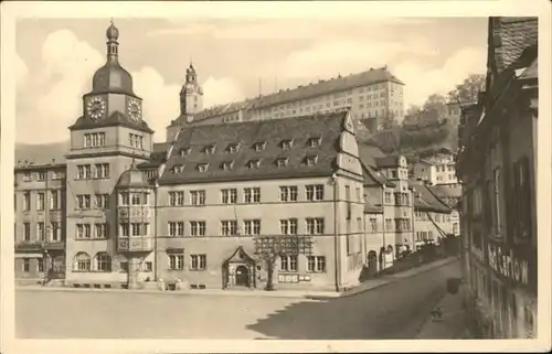 Rudolstadt Rathaus und Heidecksburg Kat. Rudolstadt