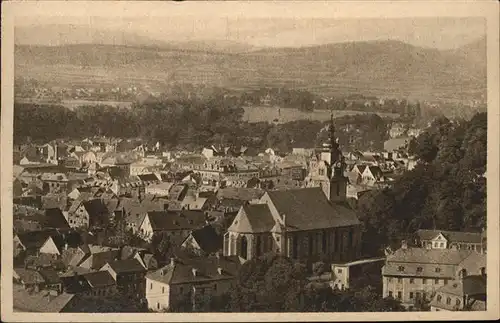 Rudolstadt Panorama mit Stadtkirche Kat. Rudolstadt