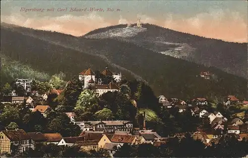Elgersburg Panorama mit Carl Eduard Warte Kat. Elgersburg