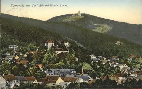 Elgersburg Panorama mit Carl Eduard Warte Kat. Elgersburg