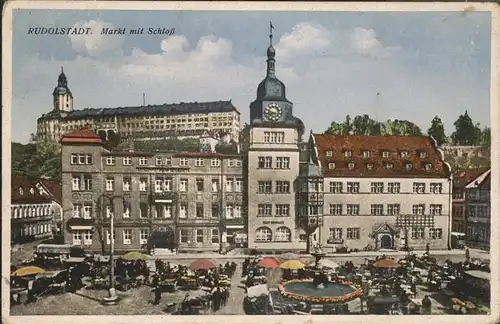 Rudolstadt Markt mit Schloss Kat. Rudolstadt