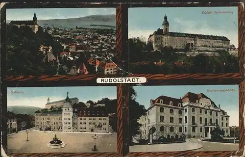 Rudolstadt Totalansicht mit Schloss Heidecksburg Rathaus und Regierungsgebaeude Feldpost Kat. Rudolstadt