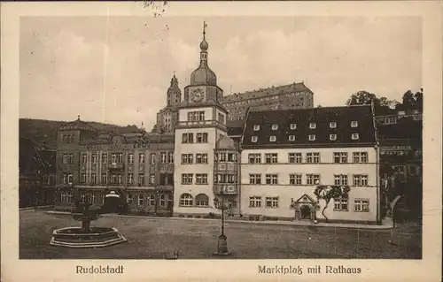 Rudolstadt Marktplatz mit Rathaus Kat. Rudolstadt