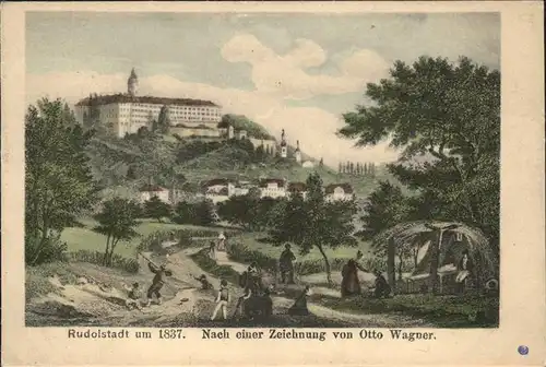 Rudolstadt Heidecksburg um 1837 Zeichnung Kat. Rudolstadt