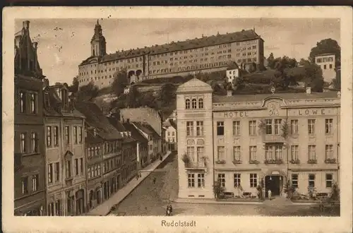 Rudolstadt Schloss Heidecksburg mit Hotel Loewe Kat. Rudolstadt