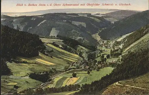 Schwarzatal Panorama Obstfelder Schmiede Glasbach Kat. Rudolstadt