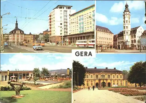 Gera Strasse der Republik Cafe Osterstein Rathaus Orangerie Kat. Gera