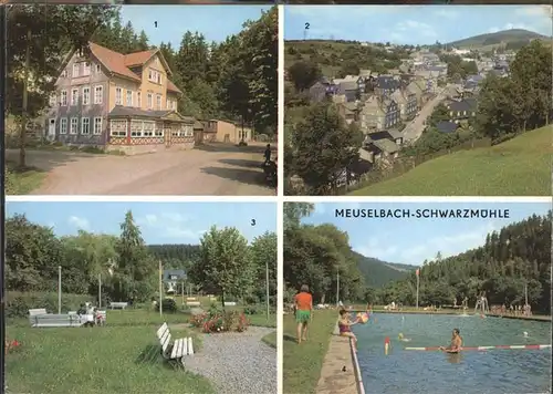 Meuselbach Schwarzmuehle Gaststaette "Schwarzmuehle" Schwimmbad Kat. Meuselbach Schwarzmuehle