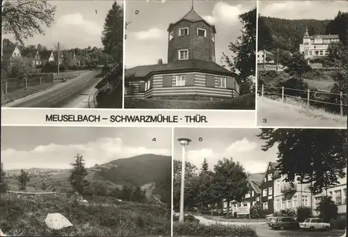 Meuselbach Schwarzmuehle Kuppe Ferienheim "Waldfrieden" Karl Marx Strasse Weisse Schwarza Autos Kat. Meuselbach Schwarzmuehle