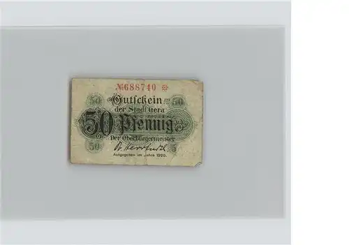 Gera Gutschein 50 Pfennig Kat. Gera