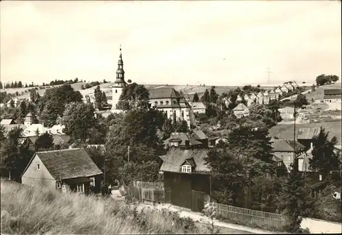 Oberweissbach Panorama mit Kirche Kat. Oberweissbach