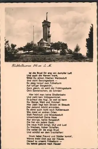 Oberweissbach Froebelturm Gedicht Kat. Oberweissbach