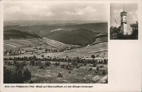 Oberweissbach Blick vom Froebelturm Schwarzatal Kat. Oberweissbach