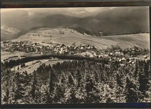 Meuselbach Schwarzmuehle Blick von Meuselbacher Kuppe im Schnee Kat. Meuselbach Schwarzmuehle