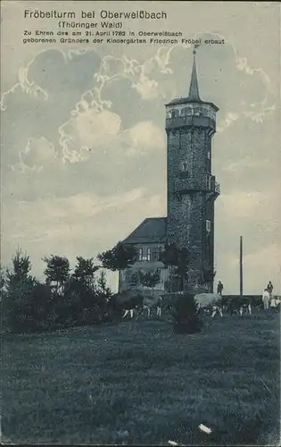 Oberweissbach Froebelturm Kuehe Kat. Oberweissbach