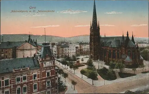 Gera Adelheidplatz mit St.Johanniskirche Kat. Gera