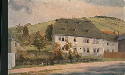 Oberweissbach Froebels Geburtshaus Kuenstlerkarte Gemaelde von Eduard Hartung Kat. Oberweissbach