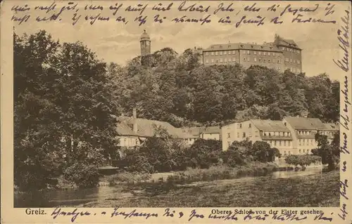 Greiz Thueringen Oberes Schloss von Elster gesehen Kat. Greiz