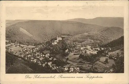 Schwarzatal Panorama vom Trippstein Kat. Rudolstadt
