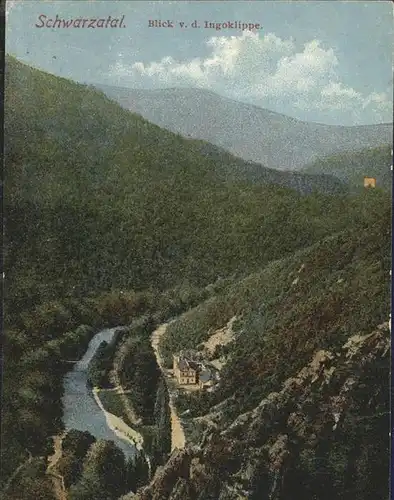 Schwarzatal Blick von Ingoklippe Kat. Rudolstadt