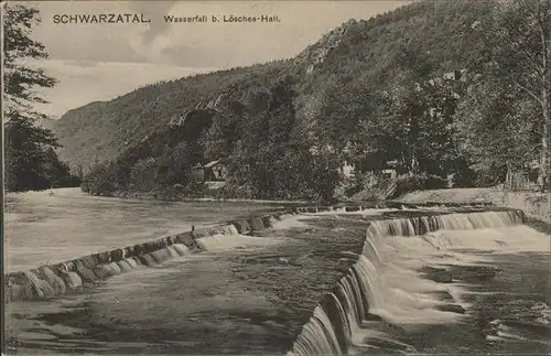 Schwarzatal Wasserfall bei Loeschen Hall Kat. Rudolstadt