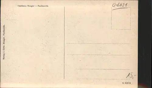 Paulinzella Klosterruine alter Stich Gasthaus Menger Kat. Rottenbach Thueringen