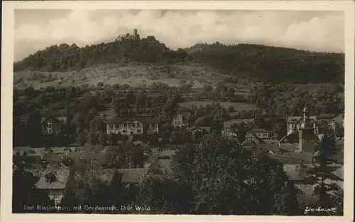 Bad Blankenburg Panorama mit Ruine Greifenstein Kat. Bad Blankenburg