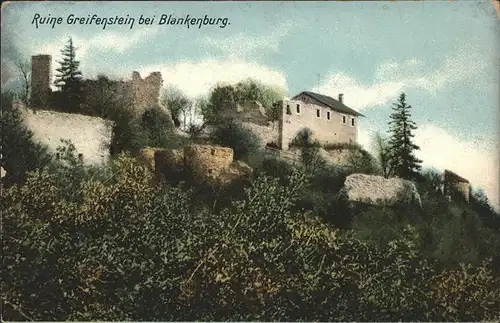 Bad Blankenburg PRuine Schloss Burg Greifenstein Kat. Bad Blankenburg