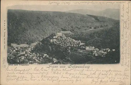 Schwarzburg Thueringer Wald Blick vom Trippstein Kat. Schwarzburg